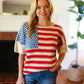 American Flag Jacquard Knit Sweater Top - DAVERRI FASHIONS