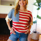 American Flag Jacquard Knit Sweater Top - DAVERRI FASHIONS