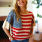 American Flag Jacquard Knit Sweater Top - DAVERRI FASHIONS