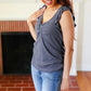 Sunny Days Charcoal Sweetheart Neckline Ribbed Top - DAVERRI FASHIONS
