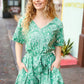 Sage Green Boho Surplice Pocketed Romper - DAVERRI FASHIONS