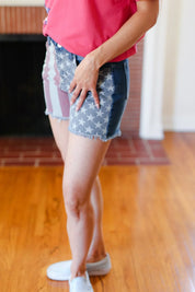 American Flag High Rise Frayed Hem Denim Shorts | 2024 Blow-Out Sale Daverri Fashions