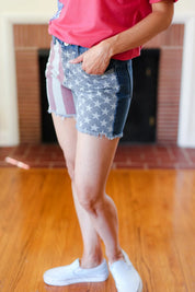 American Flag High Rise Frayed Hem Denim Shorts | 2024 Blow-Out Sale Daverri Fashions