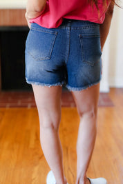 American Flag High Rise Frayed Hem Denim Shorts | 2024 Blow-Out Sale Daverri Fashions