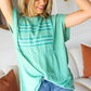 Mint Embroidered Woven Short Sleeve Dolman Top - DAVERRI FASHIONS