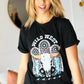 Black Cotton Wild West Graphic Tee - DAVERRI FASHIONS
