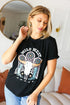 Black Cotton Wild West Graphic Tee - DAVERRI FASHIONS