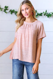 Mauve Tie Back Crinkle Floral Top | Daverri Fashions