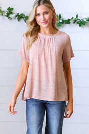 Mauve Tie Back Crinkle Floral Top | Daverri Fashions