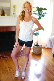 Oatmeal Cotton Blend Boho V Neck Button Tank | 2024 Blow-Out Sale Daverri Fashions