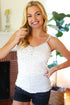 Oatmeal Cotton Blend Boho V Neck Button Tank - DAVERRI FASHIONS