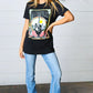 Black Cotton Nashville Graphic Knit Tee - DAVERRI FASHIONS