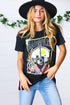 Black Cotton Nashville Graphic Knit Tee - DAVERRI FASHIONS