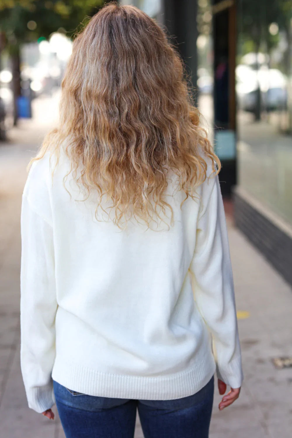 More the Merrier White Pop Up Lurex Sweater | Daverri Fashions