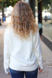 More the Merrier White Pop Up Lurex Sweater | Daverri Fashions