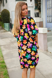 Look Adorable Ribbon Bow Tie Floral Babydoll Dress with Pockets | Daverri Fashions