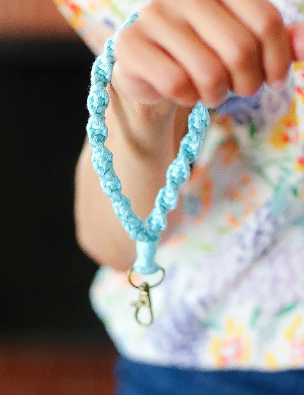 Blue Hand Woven Braid Wristlet Keychain | 07-01-25 Summer Sale Daverri Fashions