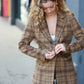 Make It Happen Spice Plaid Tailored Collar Lapel Blazer - DAVERRI FASHIONS