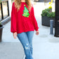 More The Merrier Red Sequin Christmas Tree Hacci Top - DAVERRI FASHIONS