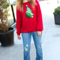 More The Merrier Red Sequin Christmas Tree Hacci Top - DAVERRI FASHIONS