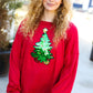 More The Merrier Red Sequin Christmas Tree Hacci Top - DAVERRI FASHIONS