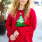 More The Merrier Red Sequin Christmas Tree Hacci Top - DAVERRI FASHIONS