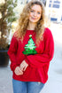 More The Merrier Red Sequin Christmas Tree Hacci Top - DAVERRI FASHIONS