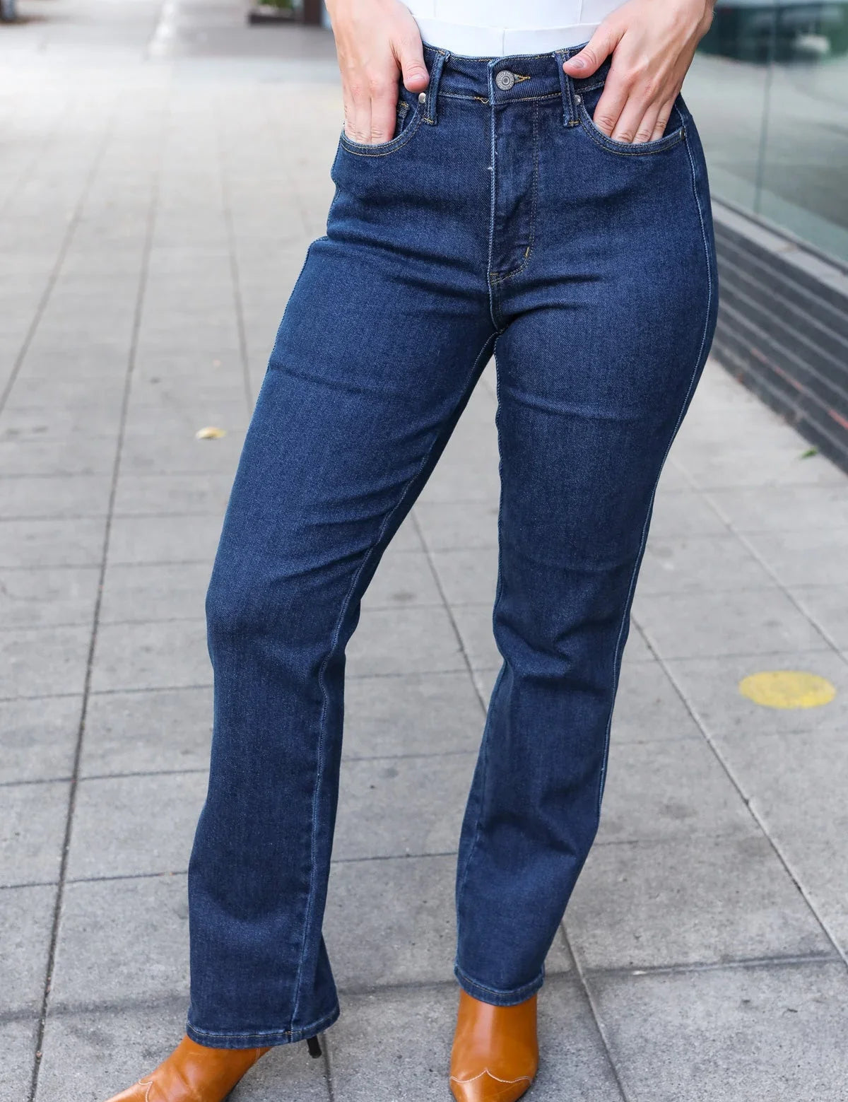 Judy Blue Dark Wash High Waisted Straight Fit Jeans | Daverri Fashions