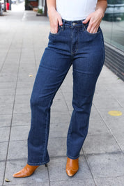 Judy Blue Dark Wash High Waisted Straight Fit Jeans | Daverri Fashions