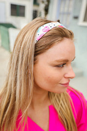 Multicolor Polka Dot & Heart Candy Twist Headband | accessor Daverri Fashions
