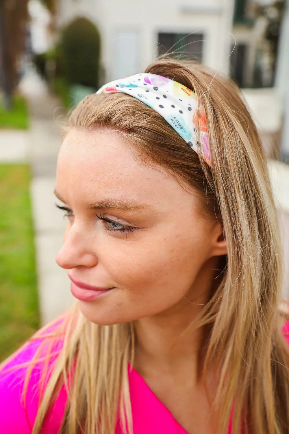 Multicolor Polka Dot & Heart Candy Twist Headband | accessor Daverri Fashions
