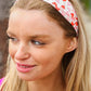 Red & Pink Heart Print Stretchy Twist Headband - DAVERRI FASHIONS