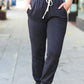 Zenana Ash Black Acid Wash Fleece Sweatpants - DAVERRI FASHIONS