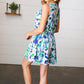 Lovely In Green & Blue Floral Sleeveless Surplice Romper - DAVERRI FASHIONS