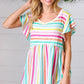 Lavender Rainbow Stripe Babydoll To - DAVERRI FASHIONS