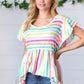 Lavender Rainbow Stripe Babydoll To - DAVERRI FASHIONS