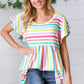 Lavender Rainbow Stripe Babydoll To - DAVERRI FASHIONS