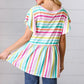 Lavender Rainbow Stripe Babydoll To - DAVERRI FASHIONS