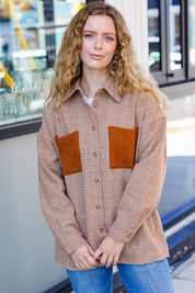 Start Your Day Rust Flannel Plaid Oversized Shacket | 2024 Blow-Out Sale Daverri Fashions