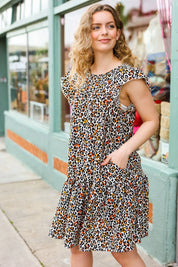 Feeling Bold Taupe Leopard Print Tiered Ruffle Sleeve Woven Dress | 2024 Summer Blow Out Sale Daverri Fashions