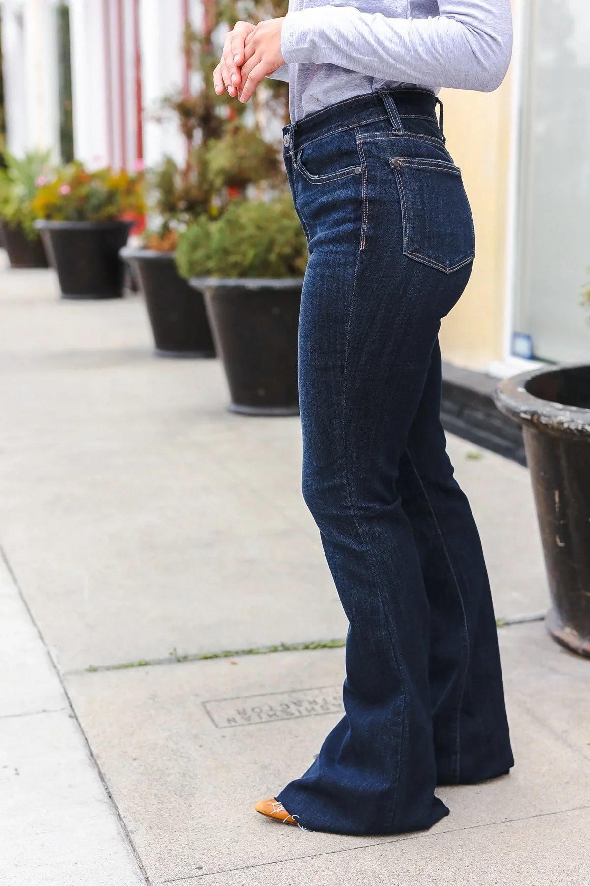 Judy Blue Dark Wash Raw Hem Jeans | Daverri Fashions