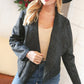 Black Holiday Matte Foiled Cheetah Print Blazer Jacket - DAVERRI FASHIONS