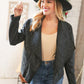 Black Holiday Matte Foiled Cheetah Print Blazer Jacket - DAVERRI FASHIONS