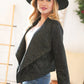 Black Holiday Matte Foiled Cheetah Print Blazer Jacket - DAVERRI FASHIONS