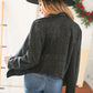 Black Holiday Matte Foiled Cheetah Print Blazer Jacket - DAVERRI FASHIONS