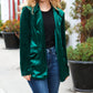 Dazzling Hunter Green Velvet Lapel Blazer - DAVERRI FASHIONS