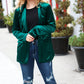 Dazzling Hunter Green Velvet Lapel Blazer - DAVERRI FASHIONS