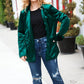 Dazzling Hunter Green Velvet Lapel Blazer - DAVERRI FASHIONS