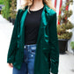 Dazzling Hunter Green Velvet Lapel Blazer - DAVERRI FASHIONS