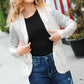 Be Your Own Star Silver Sequin Open Blazer - DAVERRI FASHIONS